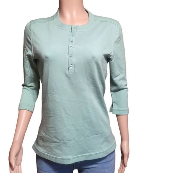 Pulp henley 3/4 sleeve tee solid pullover shirt M - Picture 2 of 5